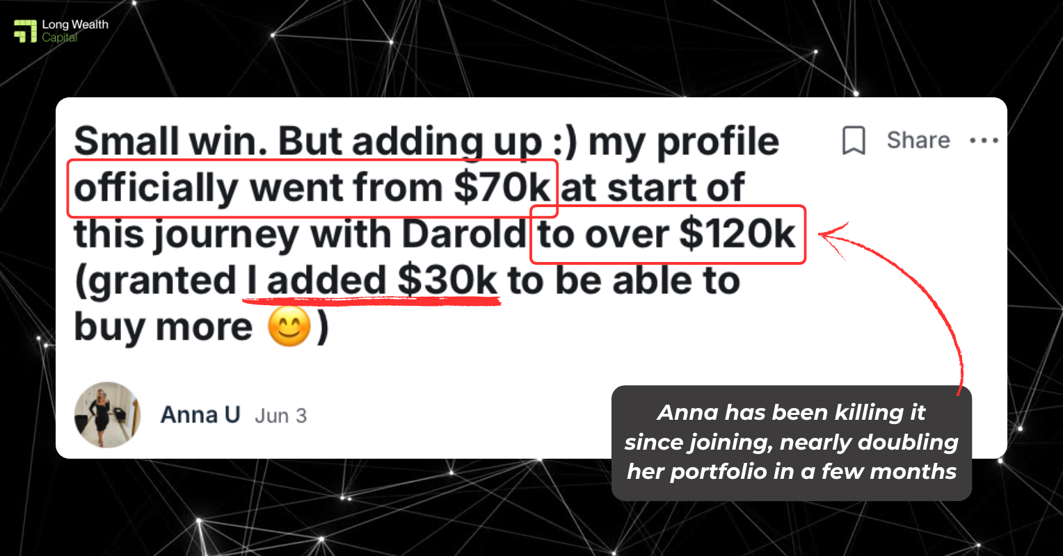 Anna U doubled her portfolio from $70k to over $120k in a few months
